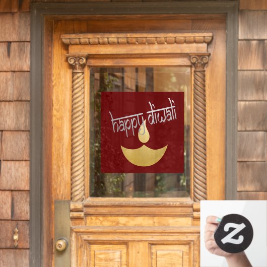 Happy Diwali Festival des Lichts Fensteraufkleber (Haustür)