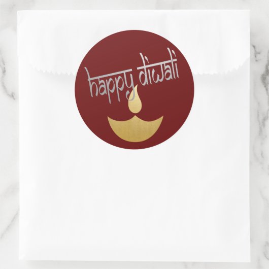Happy Diwali Festival des Lichts Runder Aufkleber (Tasche)
