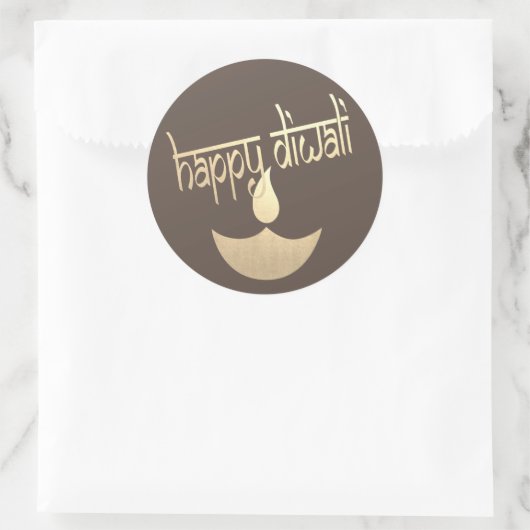 Happy Diwali Festival des Lichts Runder Aufkleber (Tasche)