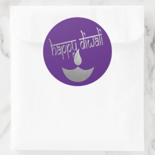 Happy Diwali Festival des Lichts Runder Aufkleber