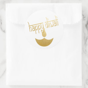 Happy Diwali Festival des Lichts Runder Aufkleber