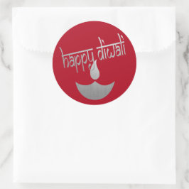 Happy Diwali Festival des Lichts Runder Aufkleber