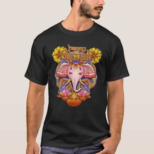 Happy Diwali Festival of Light Lord Ganesha for De T-Shirt (Vorderseite)