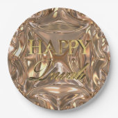 Happy Diwali Festival of Lights Gold Typografie Pappteller (Vorderseite)