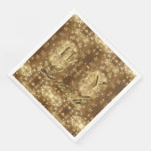 Happy Diwali Festival of Lights Gold Typografie Serviette (Ecke)