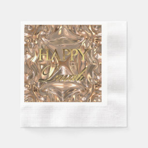 Happy Diwali Festival of Lights Gold Typografie Serviette