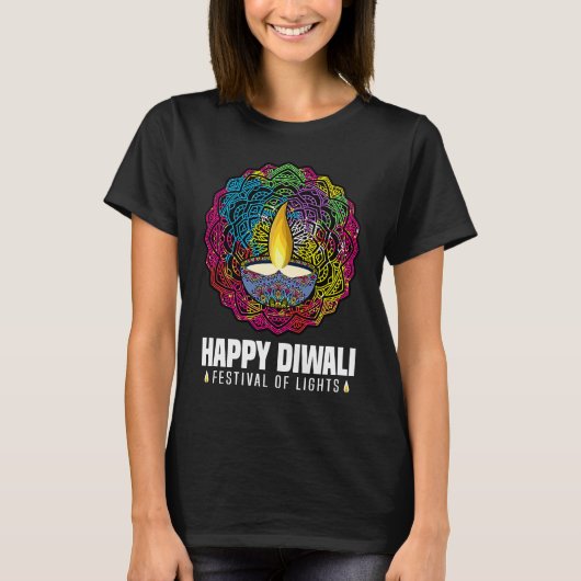 Happy Diwali Festival Of Lights Hindu Celebration T-Shirt (Vorderseite)