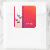 Happy Diwali - Festival of Lights Quadratischer Aufkleber (Tasche)