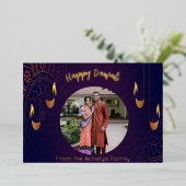 Happy Diwali Foto Folien Feiertagskarte (Stehend vorne)