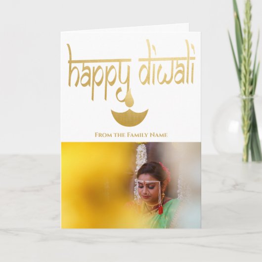 Happy Diwali Foto Personalisiert Karte (Vorderseite)