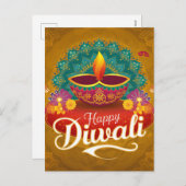 Happy Diwali Frische Pasta machen Feiertagspostkarte (Vorne/Hinten)