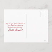 Happy Diwali Frische Pasta machen Feiertagspostkarte (Rückseite)