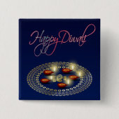Happy Diwali Ganesha Rangoli - Button (Vorderseite)