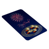 Happy Diwali Ganesha Rangoli - Flexibles Magnet (Rechte Seite)