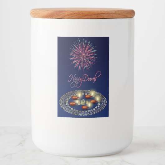 Happy Diwali Ganesha Rangoli - Lebensmittel-Contai Lebensmitteletikett (Vorderseite)