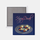 Happy Diwali Ganesha Rangoli - Magnet (Vorderseite/Rückseite)