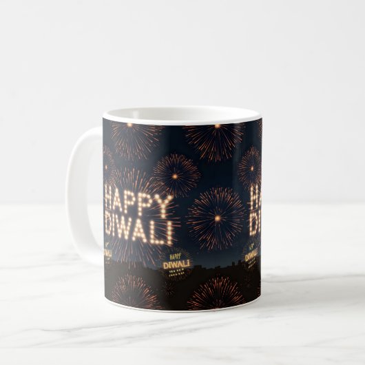 Happy Diwali Geschenk Idee Kaffeetasse (Vorderseite Links)