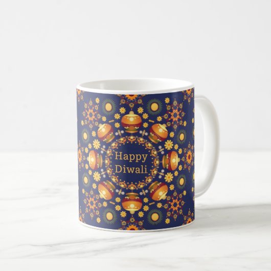 Happy Diwali Geschenk Idee Kaffeetasse (VorderseiteRechts)