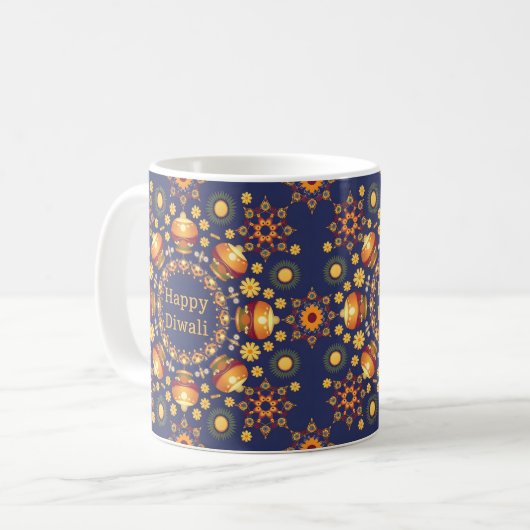 Happy Diwali Geschenk Idee Kaffeetasse (Vorderseite Links)