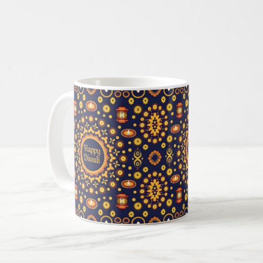 Happy Diwali Geschenk Idee Kaffeetasse (Vorderseite Links)
