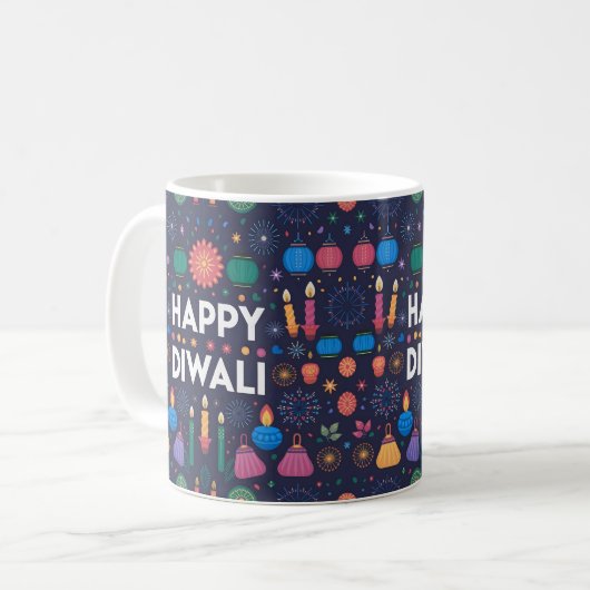 Happy Diwali Geschenk Kaffeetasse (Vorderseite Links)