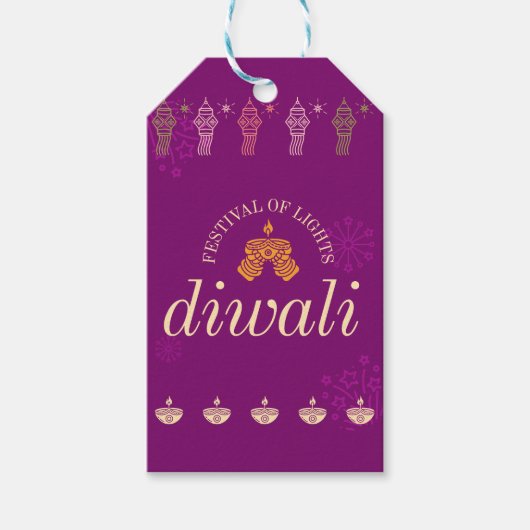 Happy Diwali Geschenkanhänger und Geschenkgehäuse (Vorderseite)