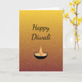 Happy Diwali Glitzer Gold Karte (Gelbe Blume)