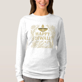 Happy Diwali Gold Elegante Long Sleeve T - Shirt