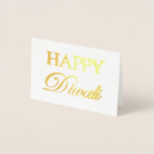 Happy Diwali Gold Foil Elegante Typografie Folienkarte (Vorderseite)