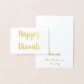 Happy Diwali Gold Foil Elegante Typografie Folienkarte (Anzeige)