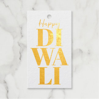 Happy Diwali Gold und White Gift Tag - 10pcs Geschenkanhänger