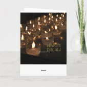 Happy Diwali Golden Typografy Candles Lights Karte (Rückseite)