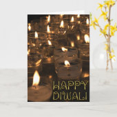 Happy Diwali Golden Typografy Candles Lights Karte (Gelbe Blume)