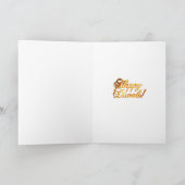 Happy Diwali Golden Typografy Candles Lights Karte (Innenseite)