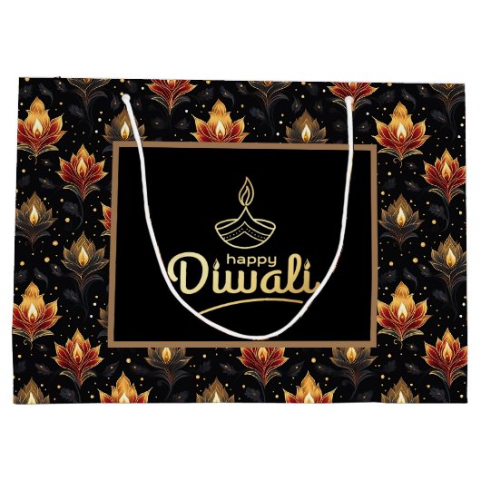 Happy Diwali Große Geschenktüte (Rückseite)