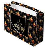 Happy Diwali Große Geschenktüte (Rückseite Schrägansicht)