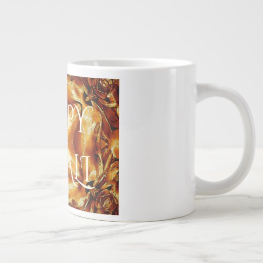 Happy Diwali Gruß Gold Kupfer Shiny Star Jumbo-Tasse (Rechts)