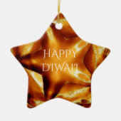 Happy Diwali Gruß Gold Kupfer Shiny Star Keramikornament (Vorne)