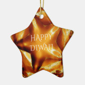 Happy Diwali Gruß Gold Kupfer Shiny Star Keramikornament (Links)