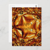 Happy Diwali Gruß Gold Kupfer Shiny Star Postkarte (Vorne/Hinten)