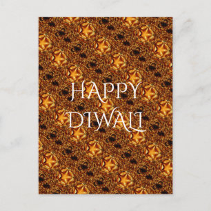 Happy Diwali Gruß Gold Kupfer Shiny Star Postkarte
