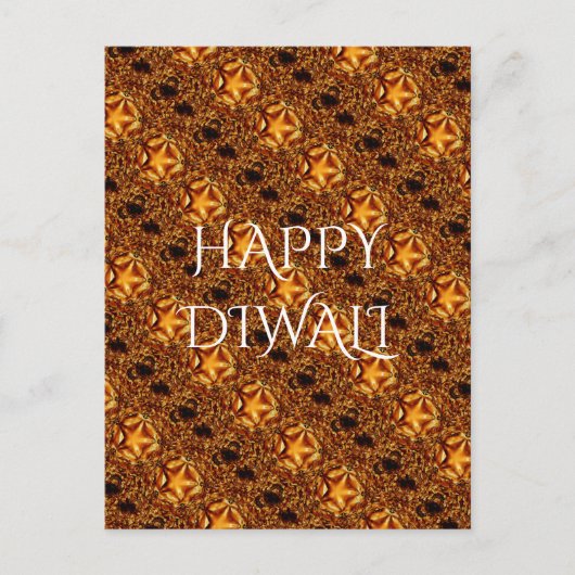 Happy Diwali Gruß Gold Kupfer Shiny Star Postkarte (Vorderseite)