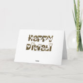 Happy Diwali Gruß Niedlich Hearts Typografie Karte (Rückseite)