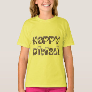 Happy Diwali Gruß Niedlich Hearts Typografie T-Shirt