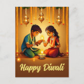 Happy Diwali Grußkarte Postkarte (Vorderseite)