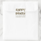 Happy Diwali Grußsticker Quadratischer Aufkleber (Tasche)