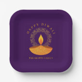 Happy Diwali Hindu Festival of Lights Celebration Pappteller (Vorderseite)