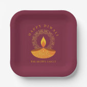 Happy Diwali Hindu Festival of Lights Celebration Pappteller (Vorderseite)