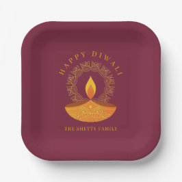 Happy Diwali Hindu Festival of Lights Celebration Pappteller