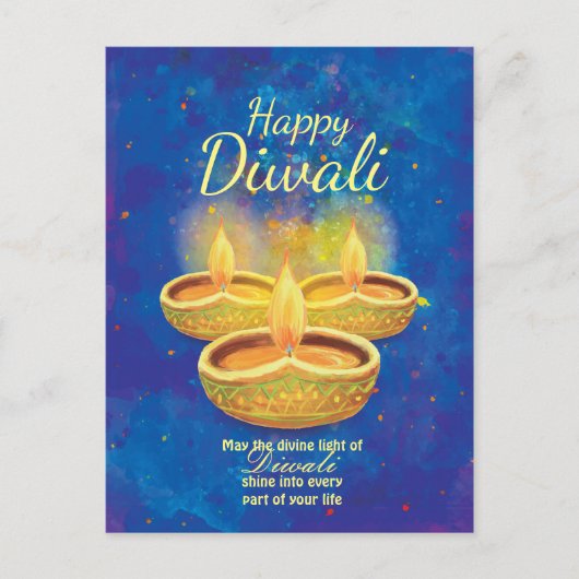 Happy Diwali illuminating candles greeting Postkarte (Vorderseite)